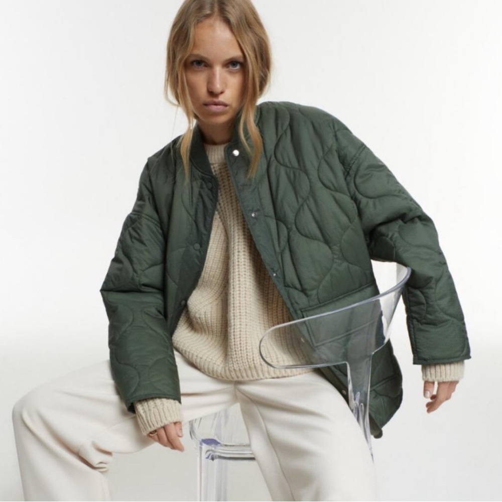 Closed Olive Green Quilted Puffer Jacket